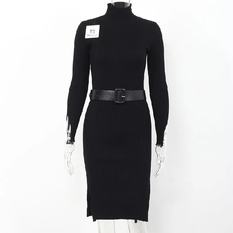 Knitted Dress Women 2022 Winter New Arrivals Fashion Long Sleeve Sweater Dresses Ladies Bodycon Knee Length Dress With Belt Faux Fur Fabric Real Fur Fabric Shearling Fabric Knitted Dress Women 2022 Winter New Arrivals Fashion Long Sleeve Sweater Dresses Ladies Bodycon Knee Length Dress With Belt Faux Fur Fabric Real Fur Fabric Shearling Fabric
