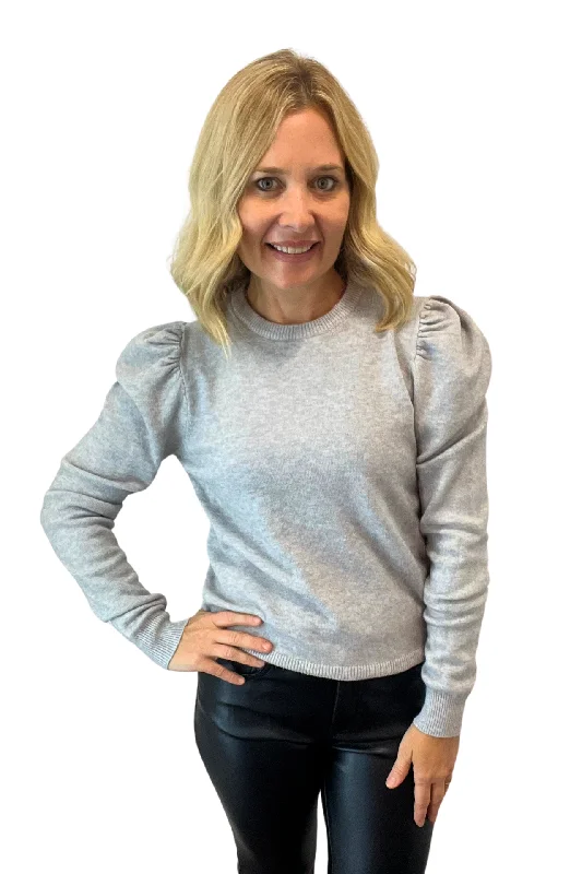 Puff Sleeve Sweater Transparent Opaque Sheer